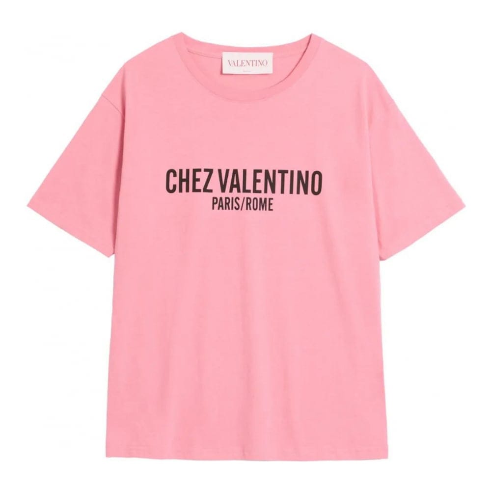 Valentino - T-shirt 'Chez Valentino-Print' pour Femmes