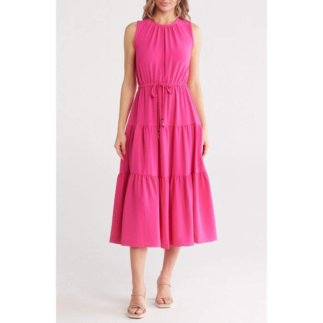 Calvin klein - Robe Midi 'Sleeveless Tiered A-Line' pour Femmes