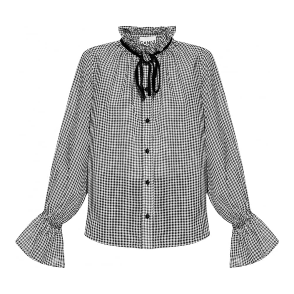Ganni - Chemise 'Sheer Check' pour Femmes