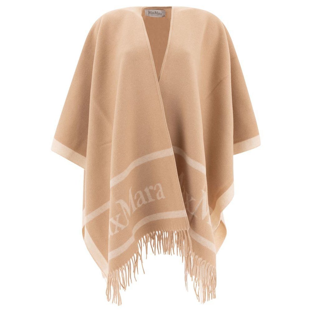 Max mara - Cape 'Hilde Logo Detailed Fringed' pour Femmes