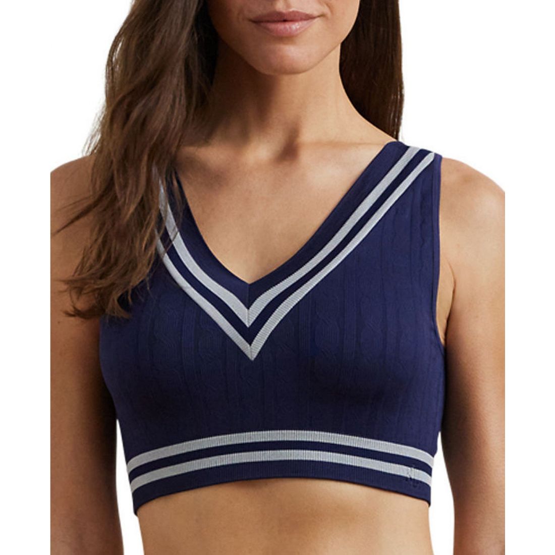 Lauren ralph lauren - 'Cricket Cable-Texture Longline Bralette 4L0189' pour Femmes