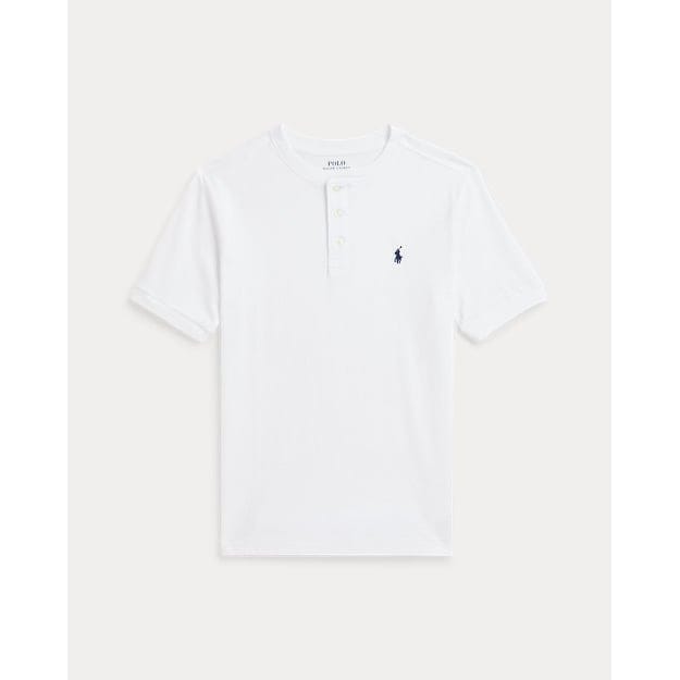 Ralph lauren kids - 'Cotton Jersey Short-Sleeve Henley Shirt' pour Grands garçons