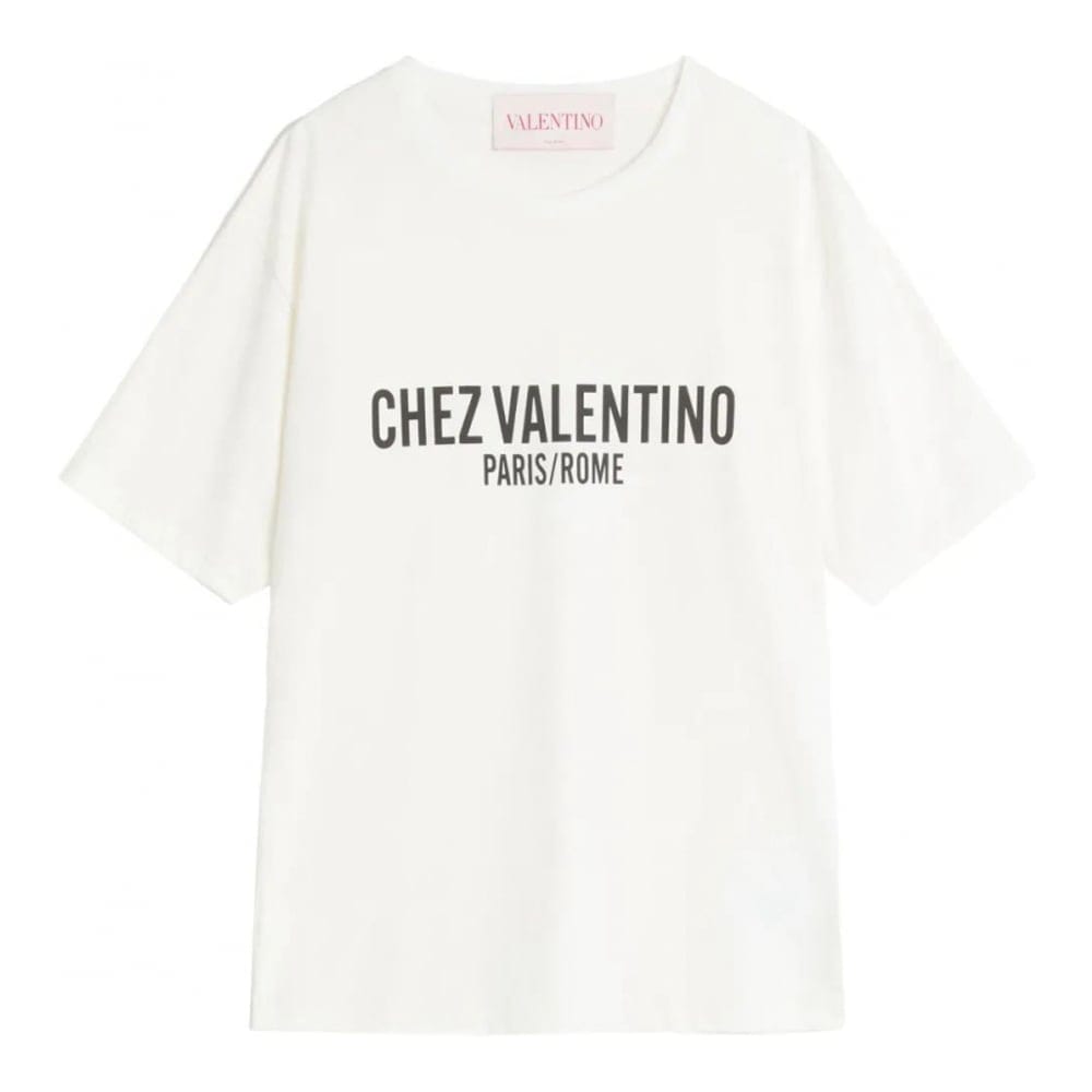 Valentino - T-shirt 'Chez Valentino-Print' pour Femmes