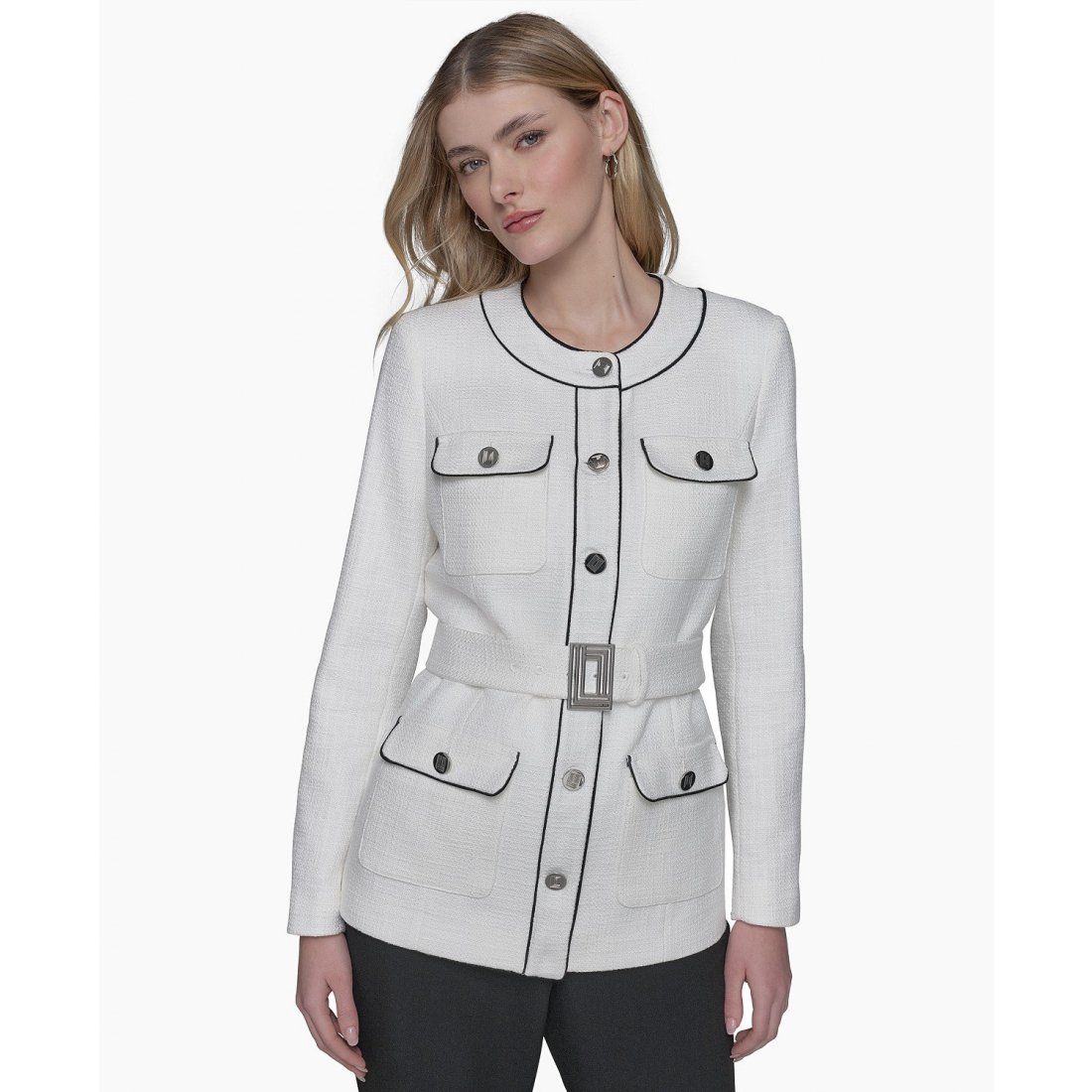 Karl lagerfeld paris - Veste 'Belted Tweed Jacket' pour Femmes