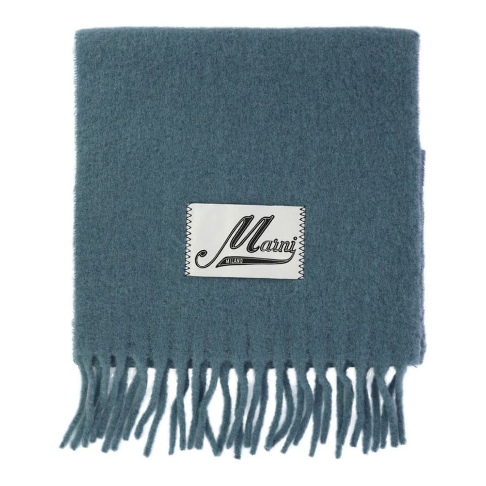 Marni - Écharpe en laine 'Logo-Appliqué'