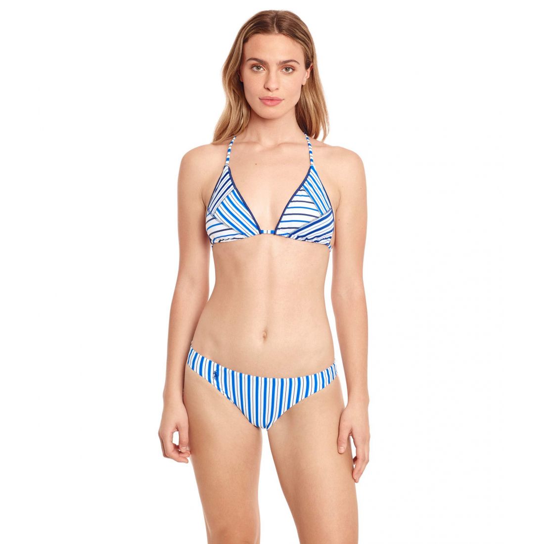 Polo Ralph Lauren - Haut de bikini 'Spliced Stripe Tall Racer Tri' pour Femmes