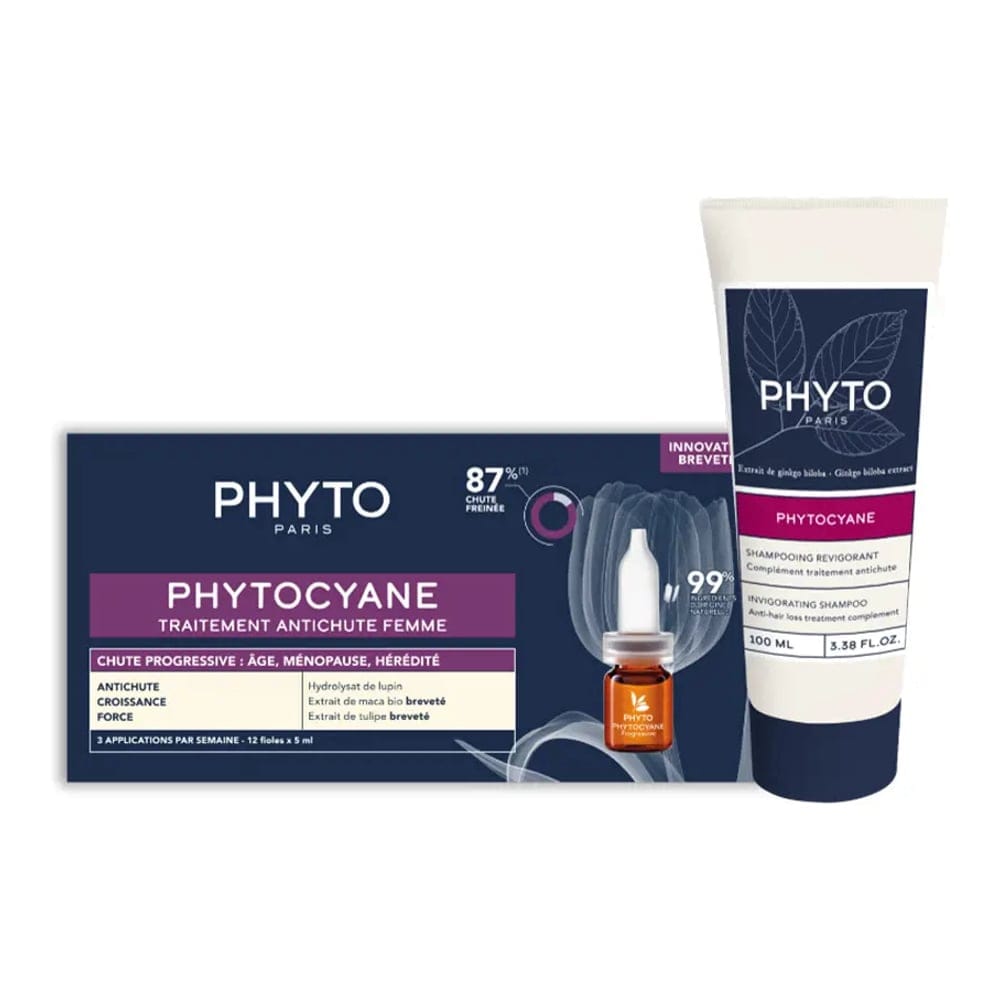 Phyto - Ensemble anti-chute de cheveux 'Phytocyane Traitement Chute Progressive Pour Femme'