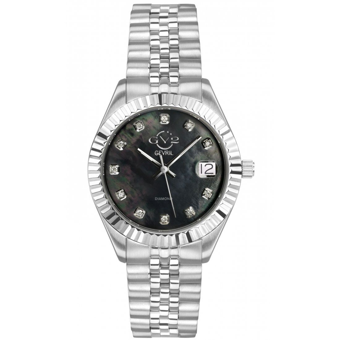 Gevril - Women's Naples Black Dial Steel Watch