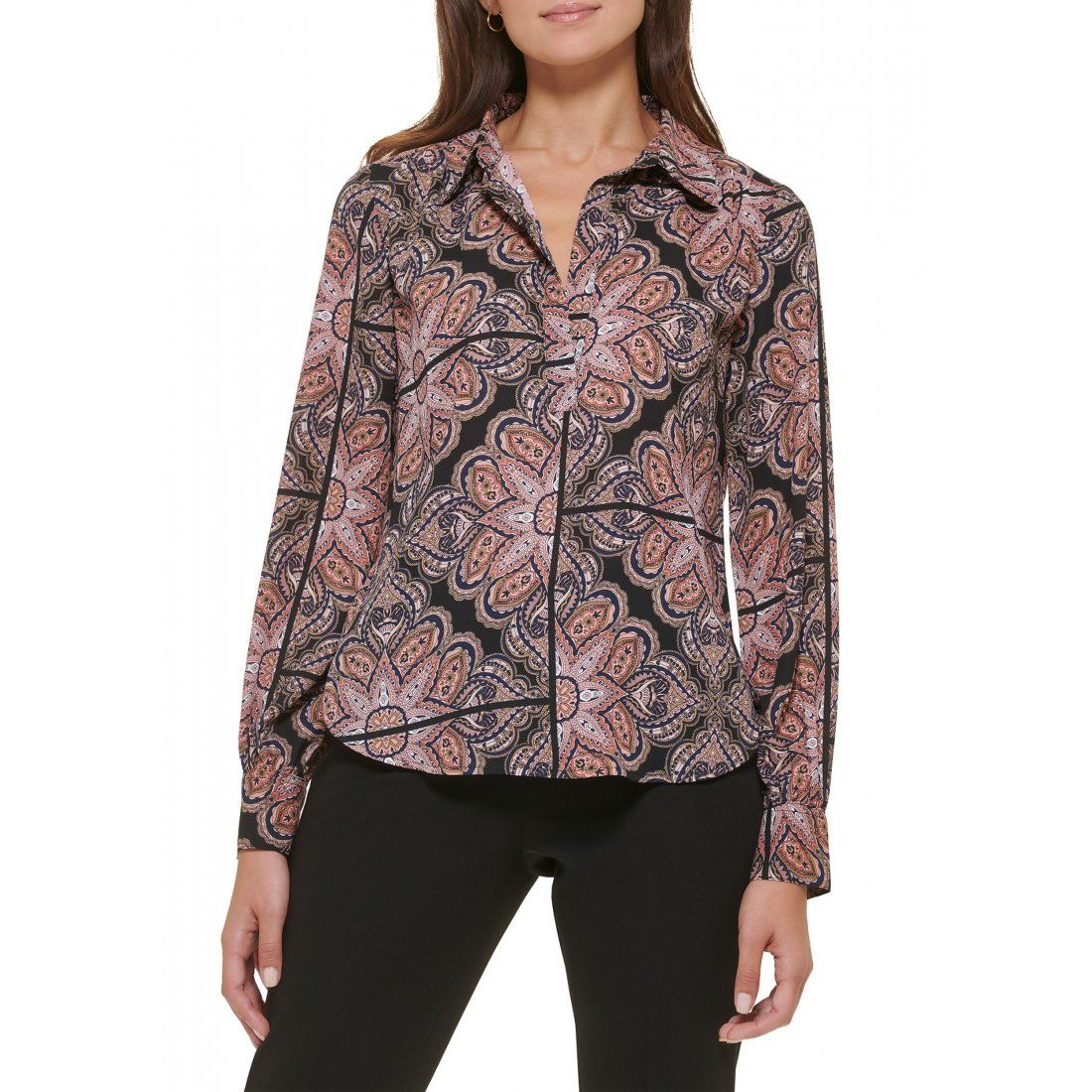 Tommy hilfiger - Blouse à manches longues 'Printed Johnny Collar' pour Femmes