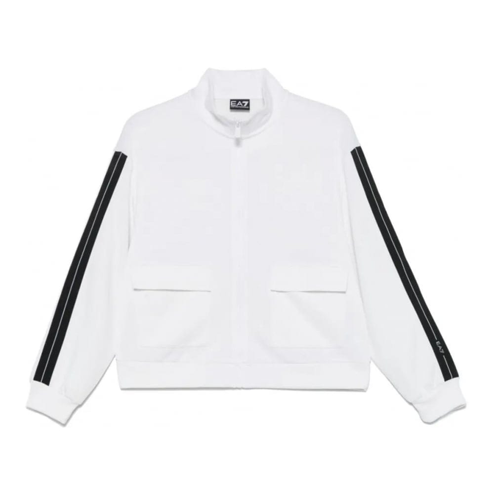 Ea7 emporio armani - "Sweatshirt 'Stripe-Trim' pour Femmes"-S