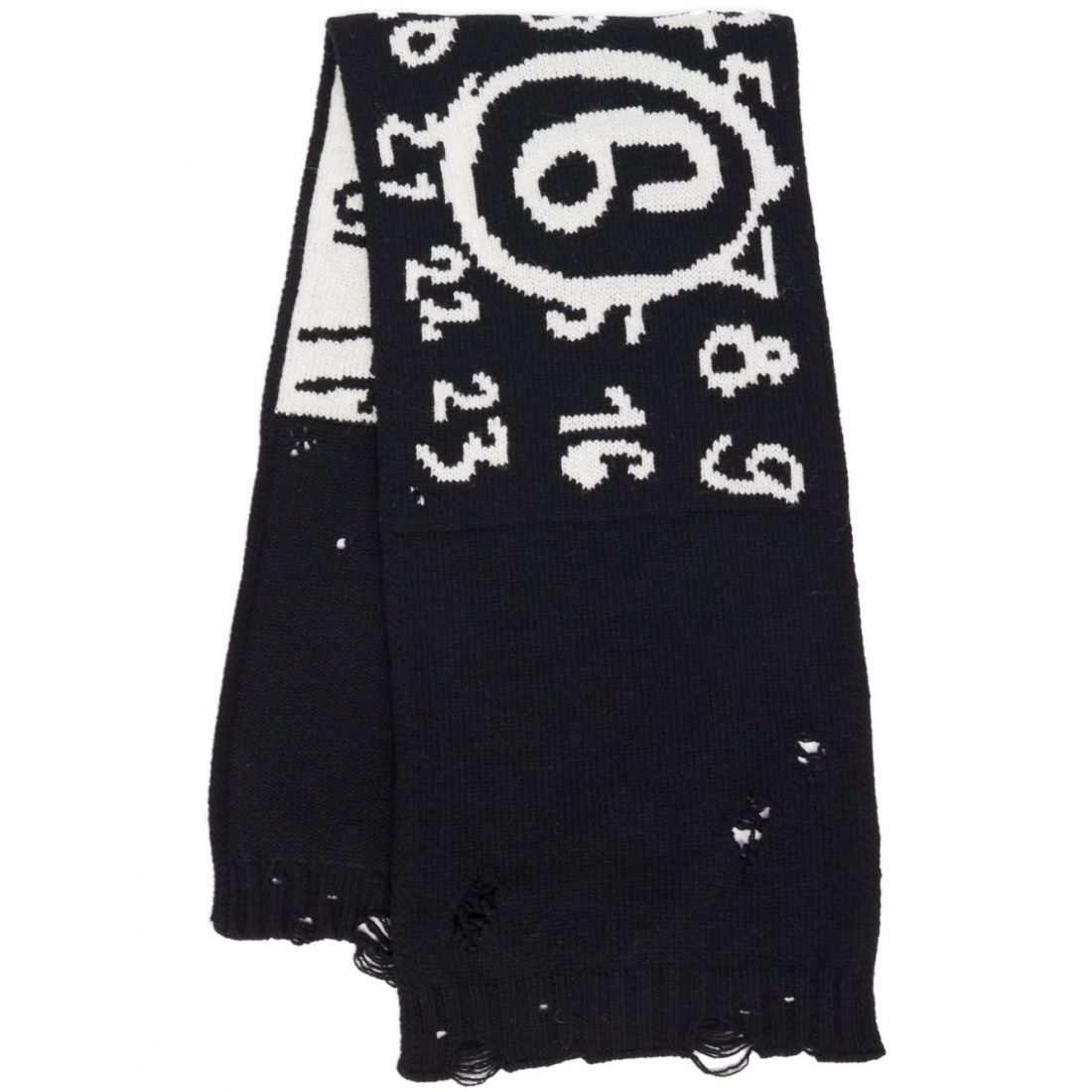 Mm6 maison margiela - Écharpe en laine 'Numbers-Motif' pour Femmes