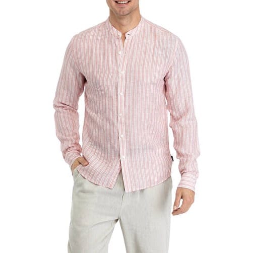 Michael kors - 'Band Stripe Long Sleeve Button Down Shirt' pour Hommes