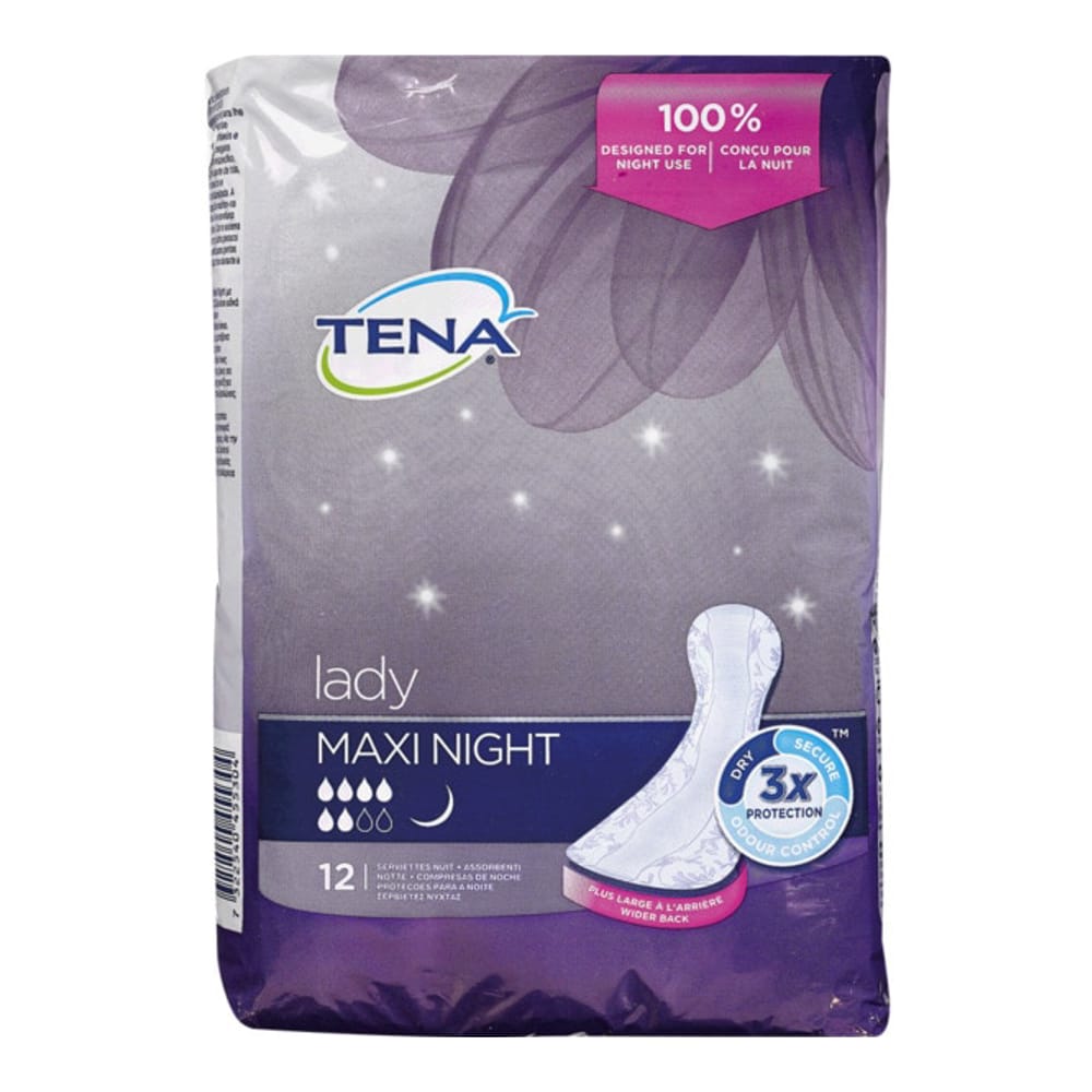 Tena Lady - Protections pour l'incontinence 'Discreet' - Maxi Night 12 Pièces