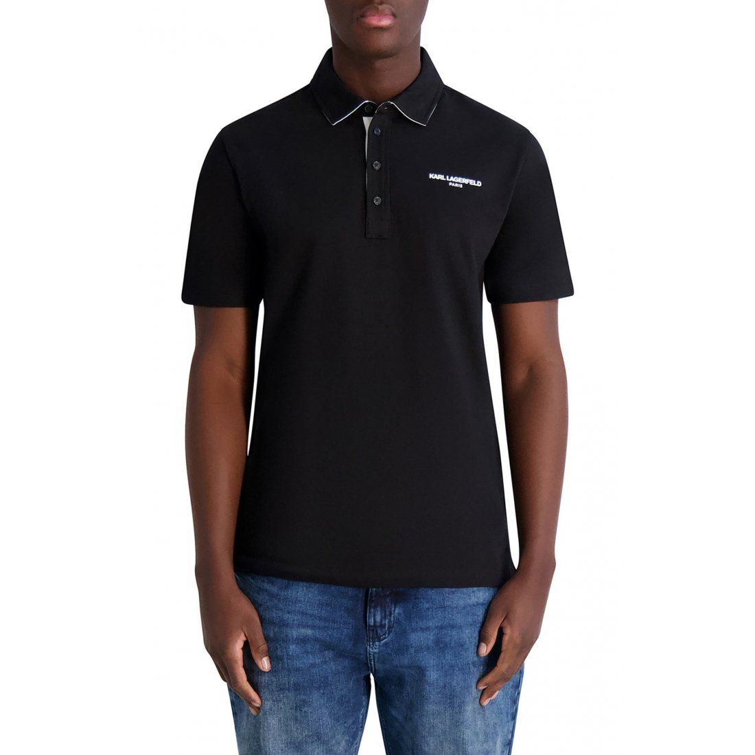 Karl lagerfeld paris - 'Logo Chest Stretch Cotton Polo' pour Hommes
