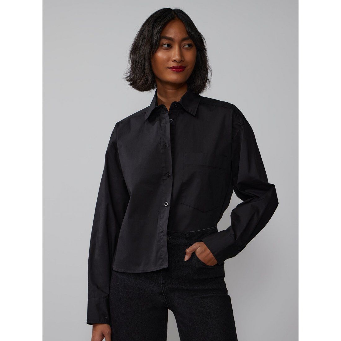 New York & Company - Chemise 'Long Sleeve Boxy Button Down' pour Femmes