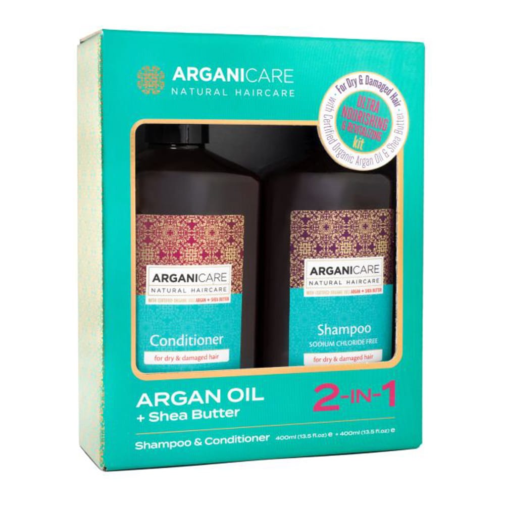Arganicare - 'Duo Argan Shampooing + Après-Shampooing' - 400 ml, 2 Pièces