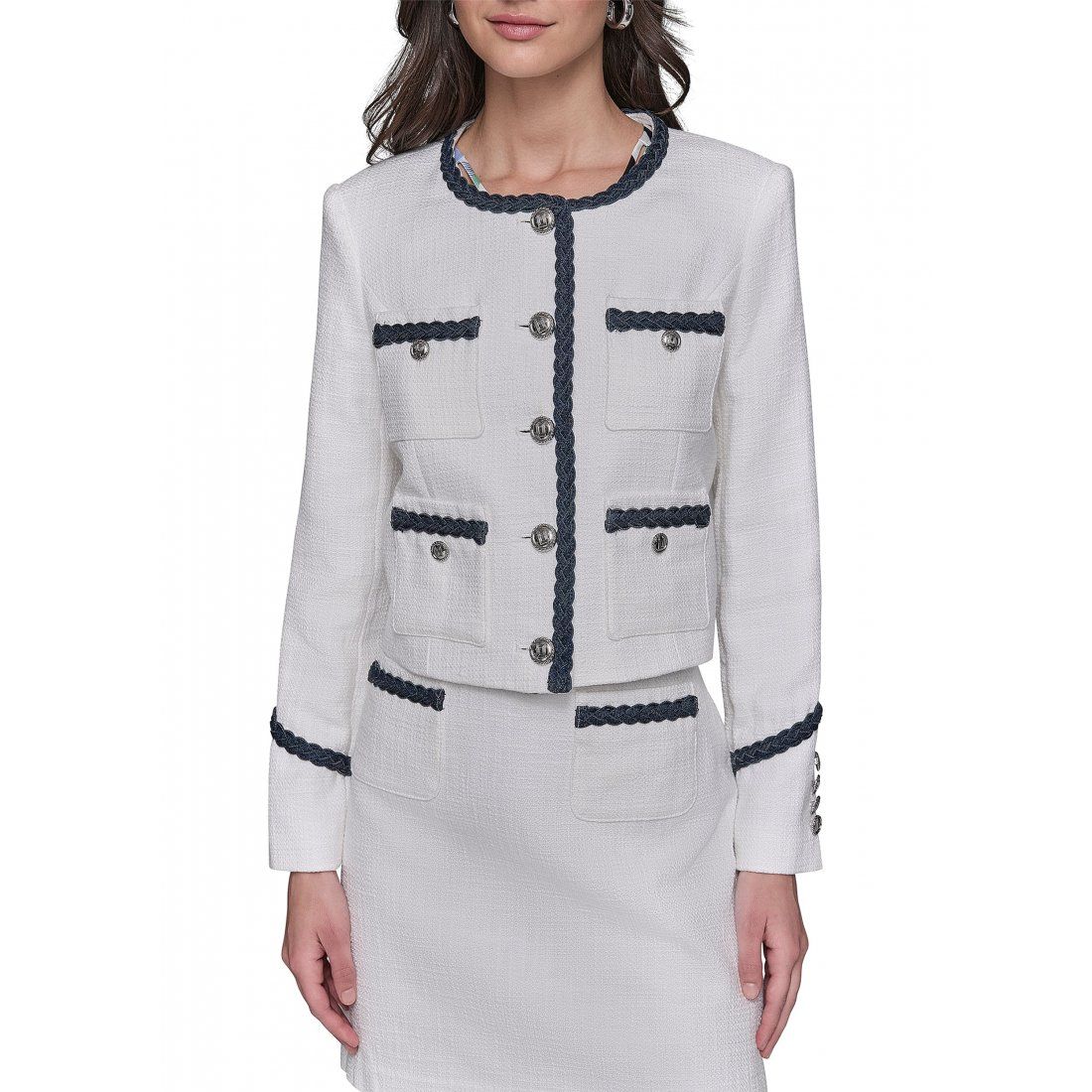 Karl lagerfeld paris - Veste 'Tweed Button Front' pour Femmes