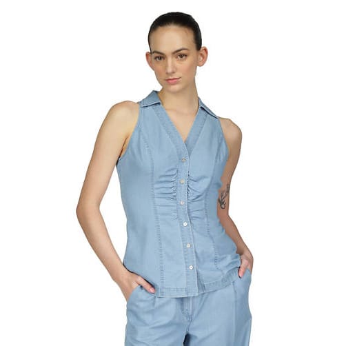 Michael michael kors - 'Tencel Collared Top' pour Femmes