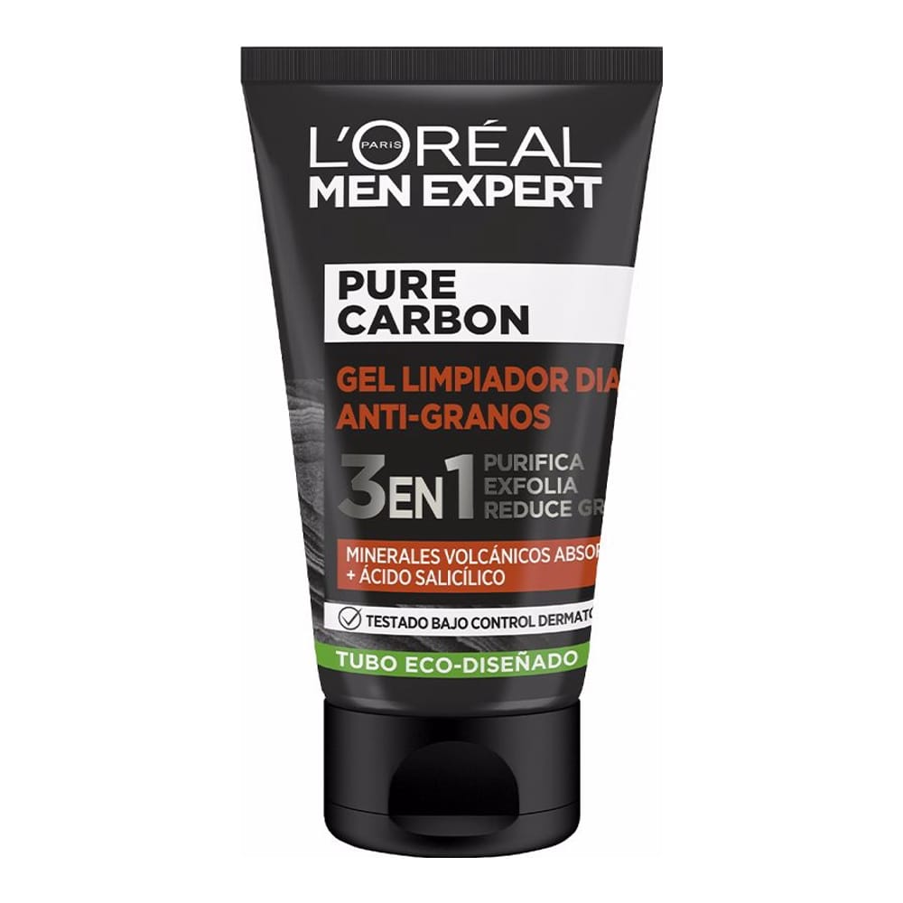 L'Oréal Paris - Gel Nettoyant 'Men Expert Pure Charcoal 3 in 1' - 100 ml
