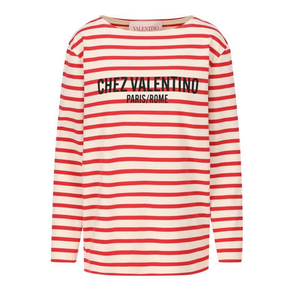 Valentino garavani - Top Crewneck 'Striped' pour Femmes