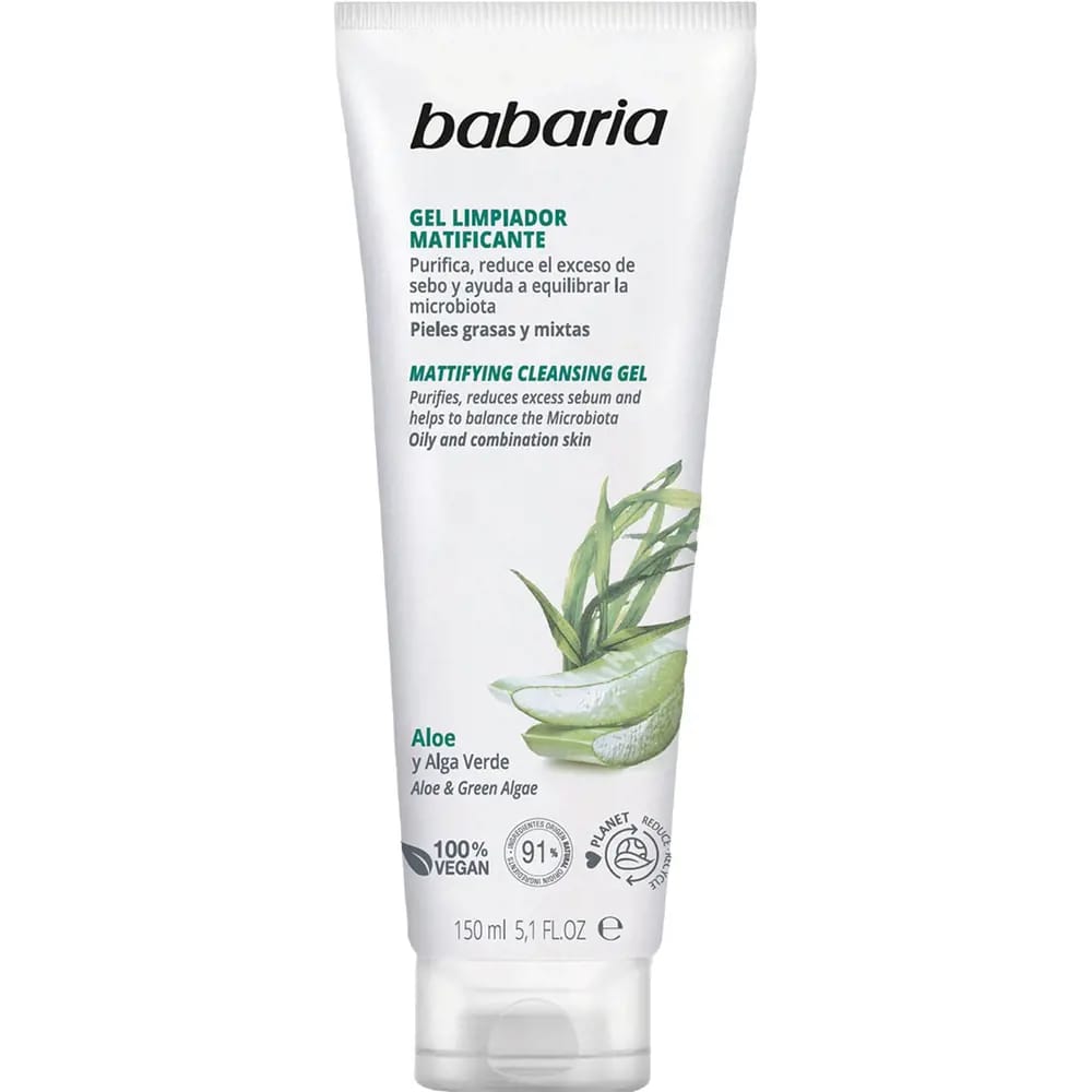 Babaria - Gel Nettoyant Visage 'Aloe Vera Mattifying' - 150 ml