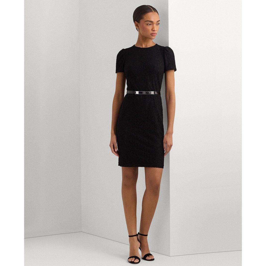 Lauren ralph lauren - 'Lace Puff-Sleeve Cocktail Dress' pour Femmes