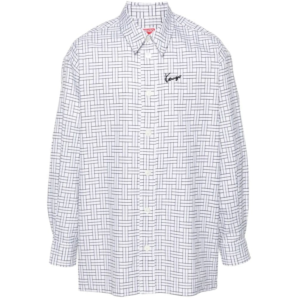 Kenzo - Chemise 'Logo-Embroidered Weave' pour Hommes