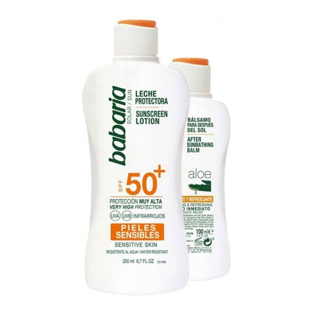 Babaria - Set de soins solaires 'Solar SPF50+' - Peaux sensibles, 2 Pièces
