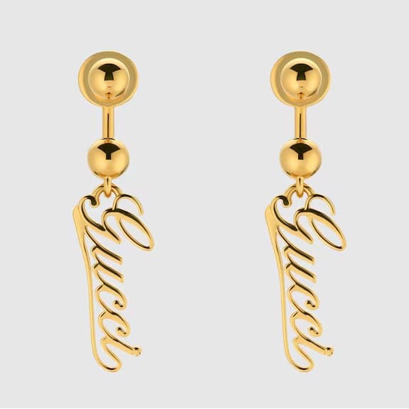 Gucci - Boucles d'oreilles 'Baule With Script' pour Femmes