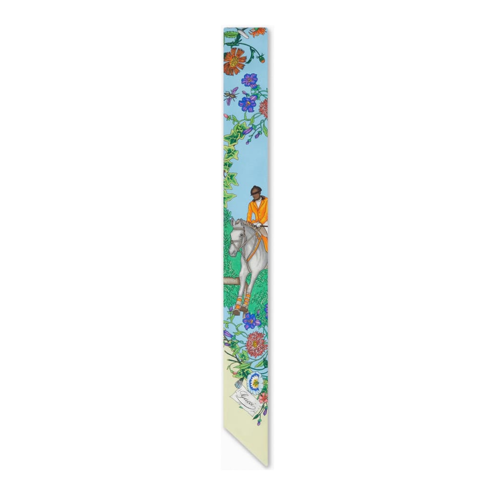 Gucci - Foulard en soie 'Allover Floral Print Neck Bow' pour Femmes