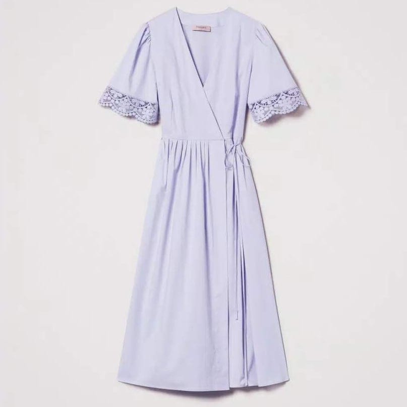 Twin set - Robe Midi 'Longuette With Lace' pour Femmes