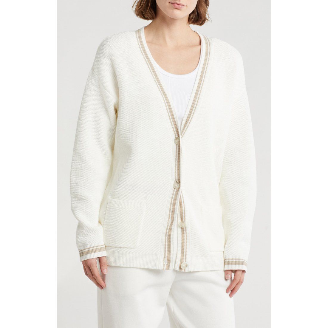 Dkny - Cardigan 'Logo Patch Court' pour Femmes