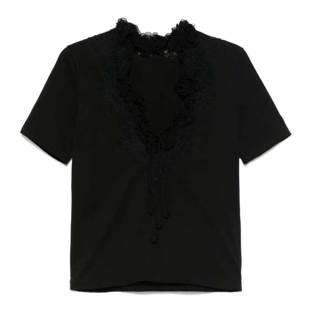 Ermanno scervino - T-shirt 'Ruffle-Trim' pour Femmes