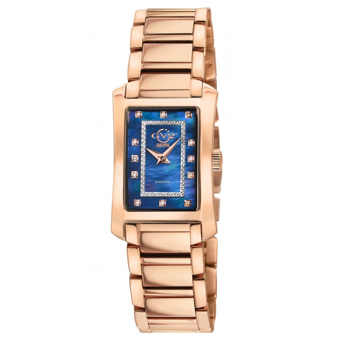 Gevril - Women's Luino Diamond Blue MOP Dial, 316L Stainless Steel IPRG Watch