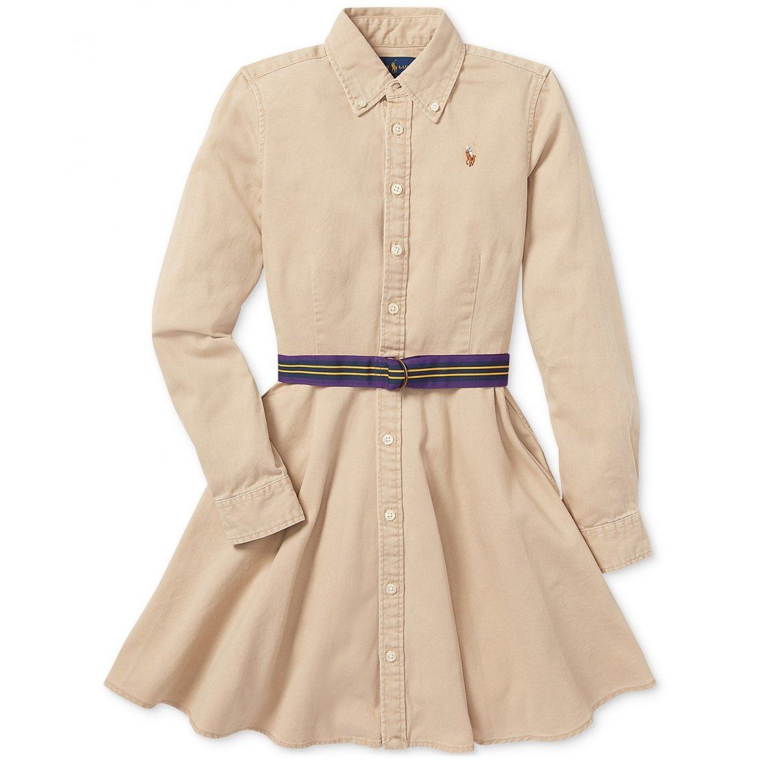 Polo ralph lauren - 'Belted Cotton Chino Shirtdress' pour Grandes filles