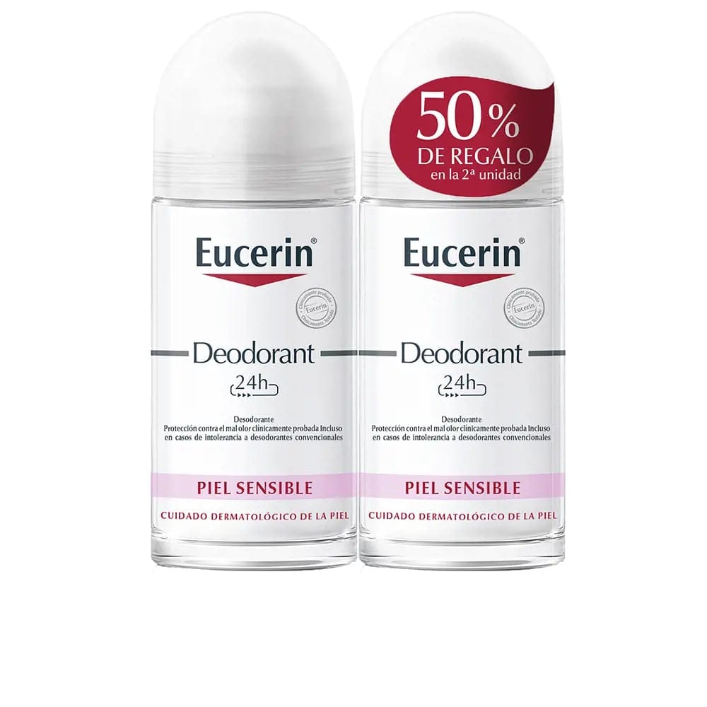 Eucerin - Duo Déodorant 24H Peaux Sensibles Roll-On - 50 ml, 2 Pièces