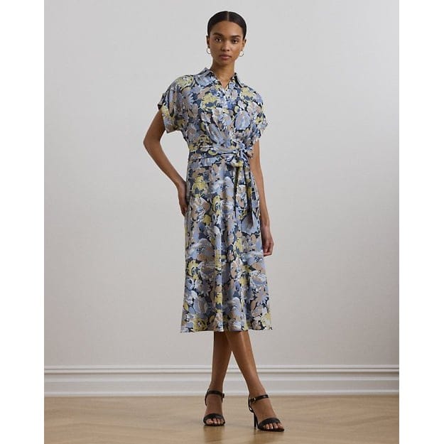 Lauren ralph lauren - "'Floral Belted Crepe Dress' pour Femmes"