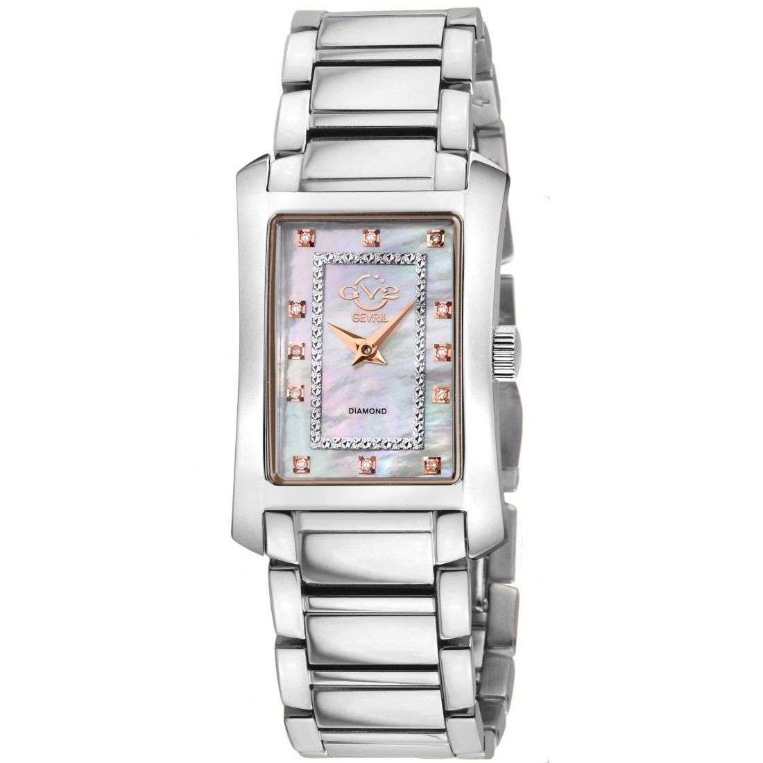 Gevril - Women's Luino Diamond Black MOP Dial, 316L Stainless Steel Watch