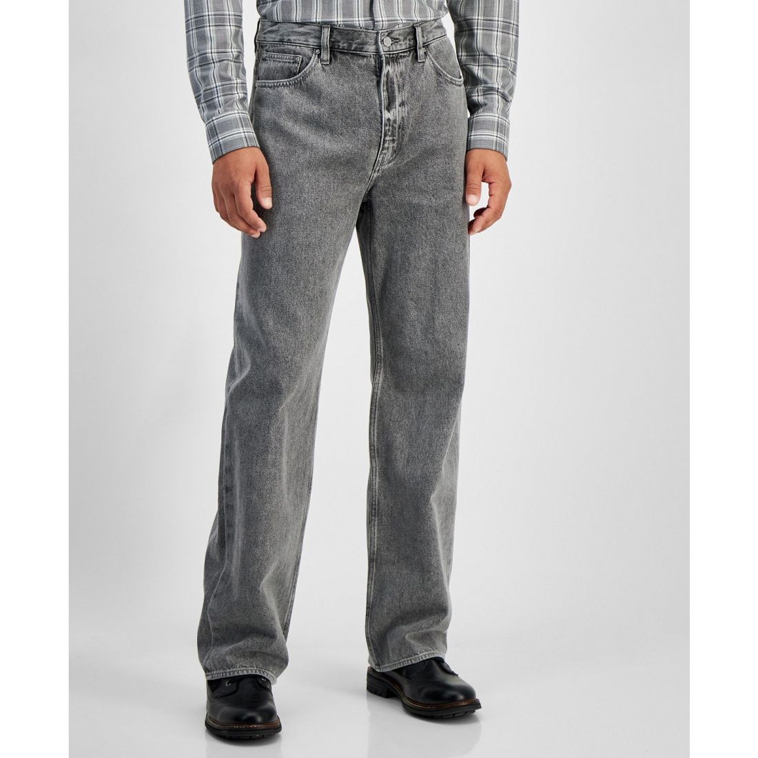 Michael kors - 'Gray Arden Straight-Fit Wide-Leg Jeans' pour Hommes