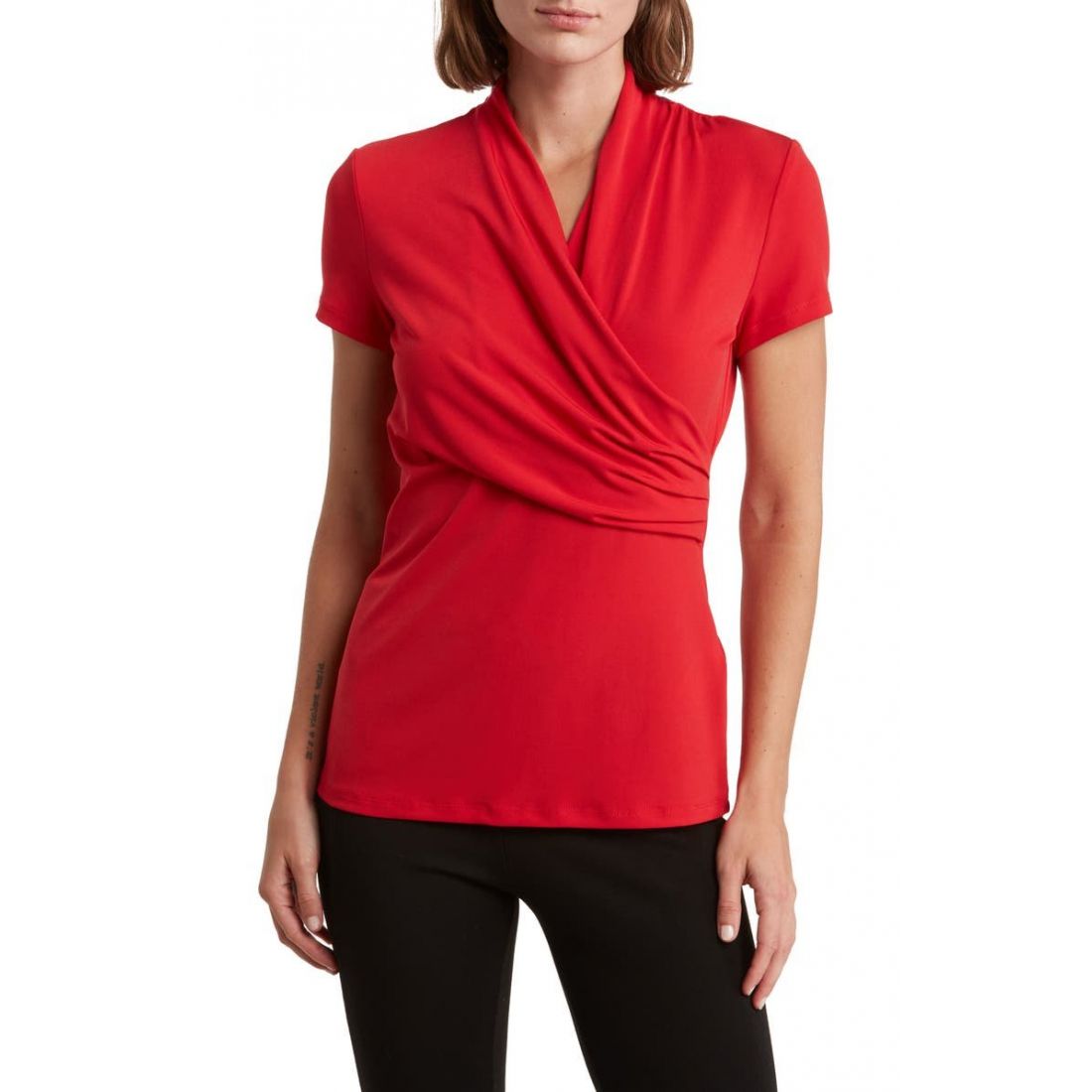 Dkny - Top à manches courtes 'Side Ruched' pour Femmes