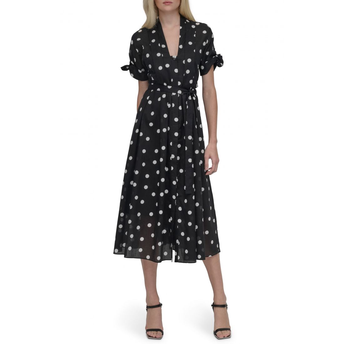 Dkny - Robe Midi 'Pleated Fit & Flare' pour Femmes