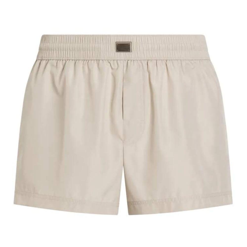 Dolce&gabbana - Short de bain 'Logo-Plaque' pour Hommes