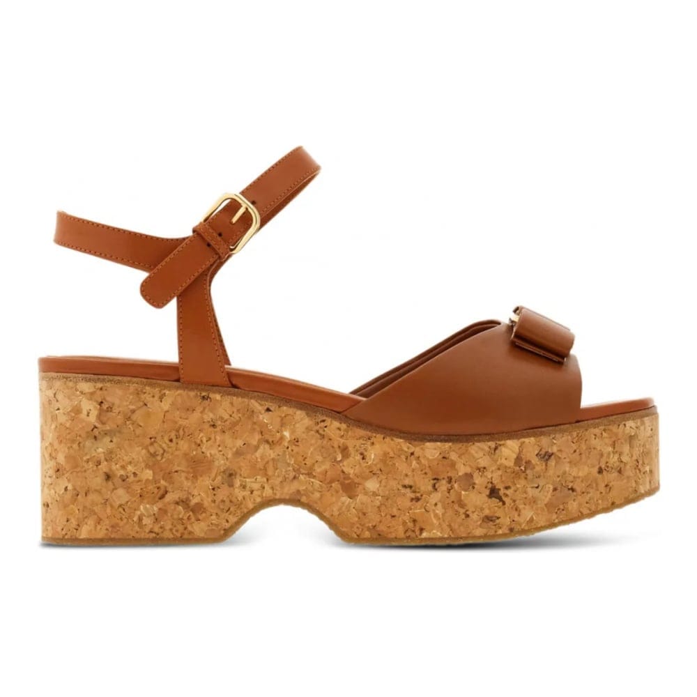 Ferragamo - Sandales à semelle plateforme 'Bow-Detail' pour Femmes
