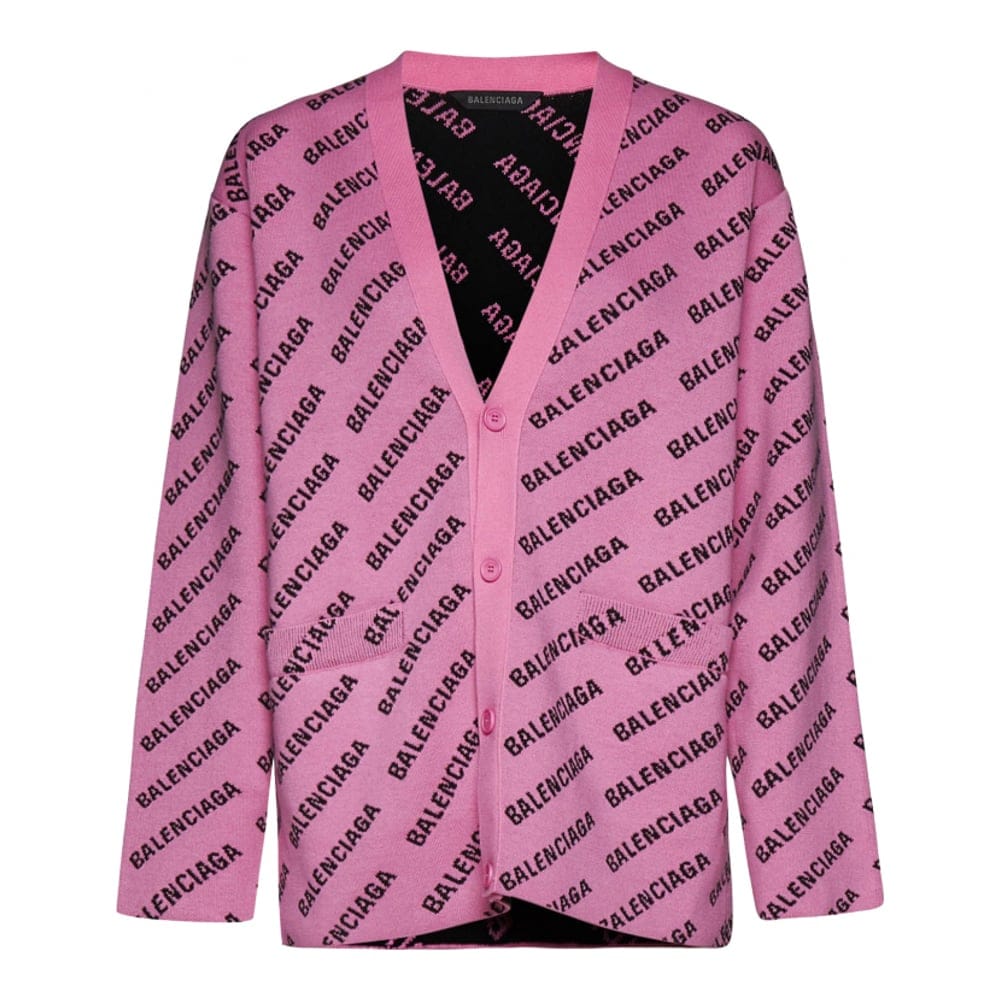 Balenciaga - Cardigan 'All Over Logo' pour Femmes