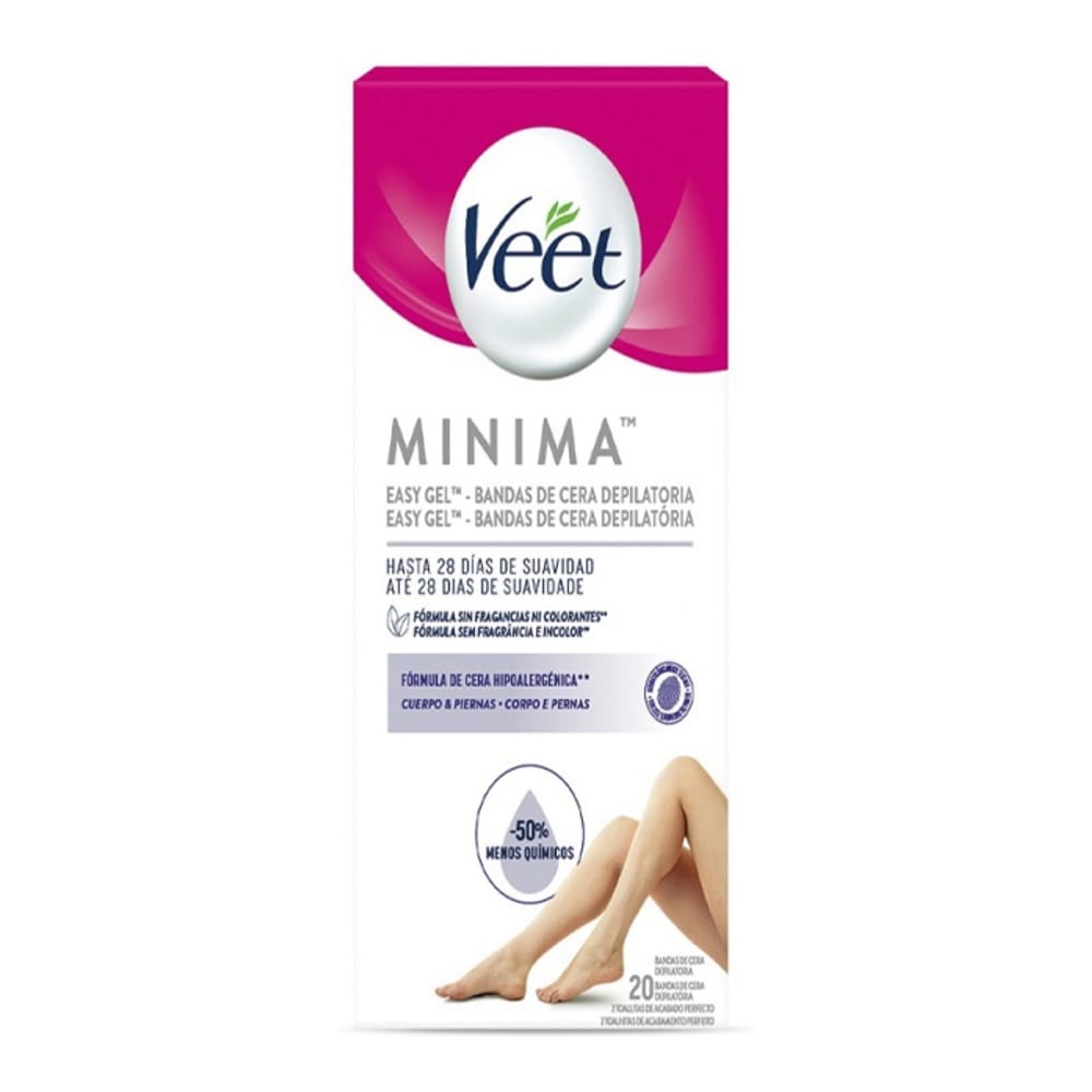 Veet - Bandes de cire 'Pure Minima Hypoallergenic' - 20 Pièces