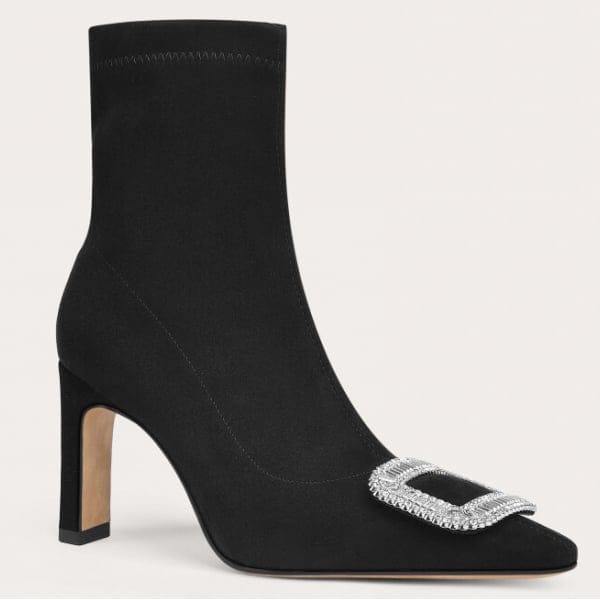 Lily wei - Bottines 'Square Buckle Elastic Fleece' pour Femmes