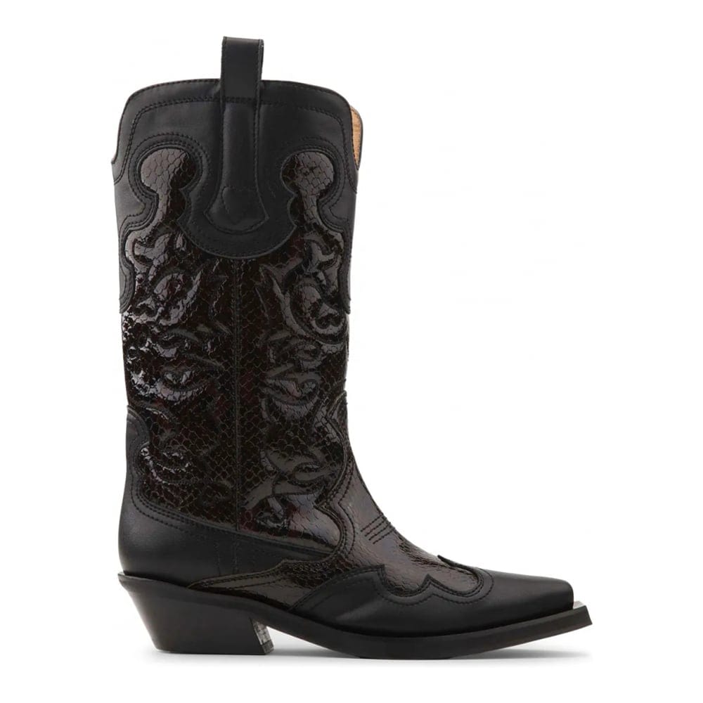 Ganni - Bottes Cowboy 'Western-Style Embroidered' pour Femmes