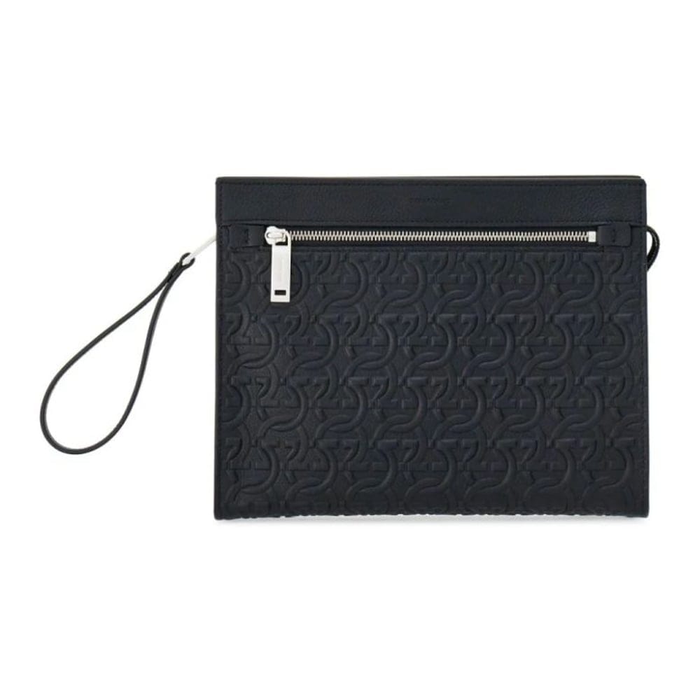 Ferragamo - Pochette 'Gancini Logo-Embossed' pour Hommes