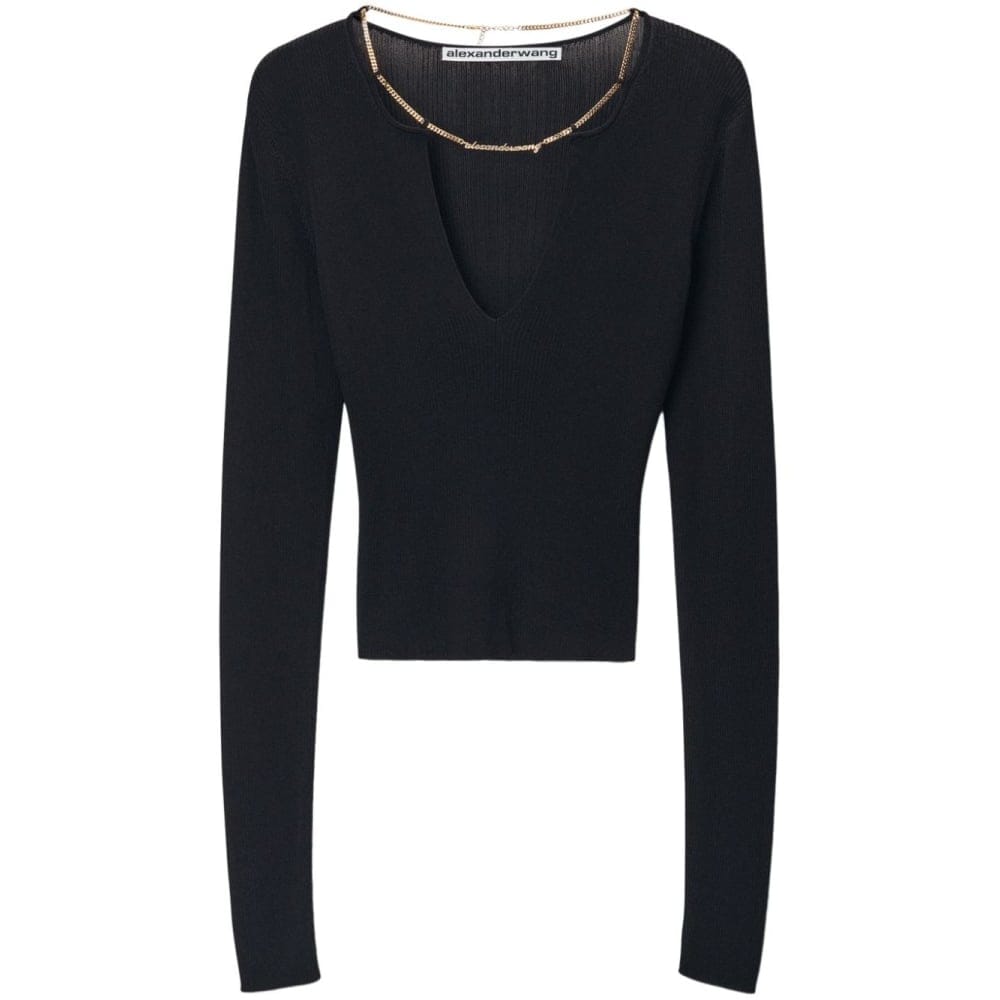 Alexander wang - Top à manches longues 'Logo-Plaque Knitted' pour Femmes