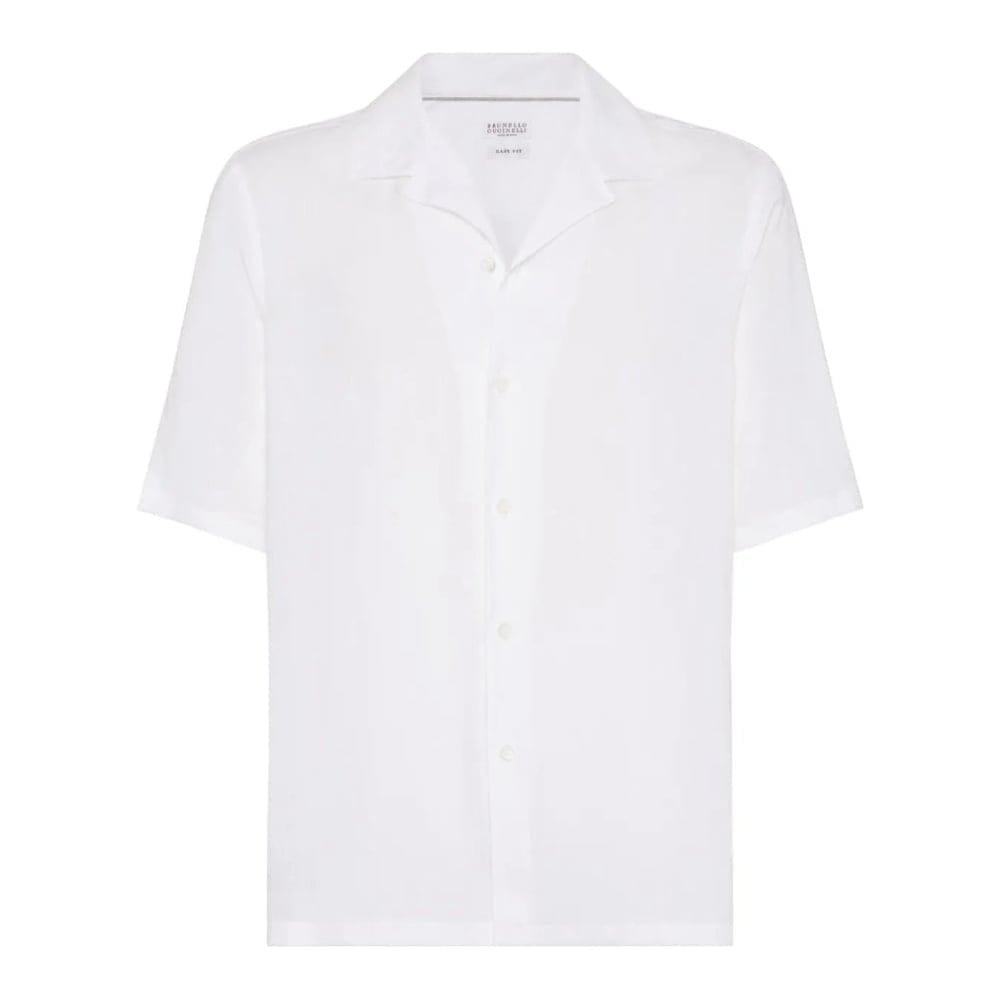 Brunello cucinelli - Chemise à manches courtes 'Camp Collar' pour Hommes